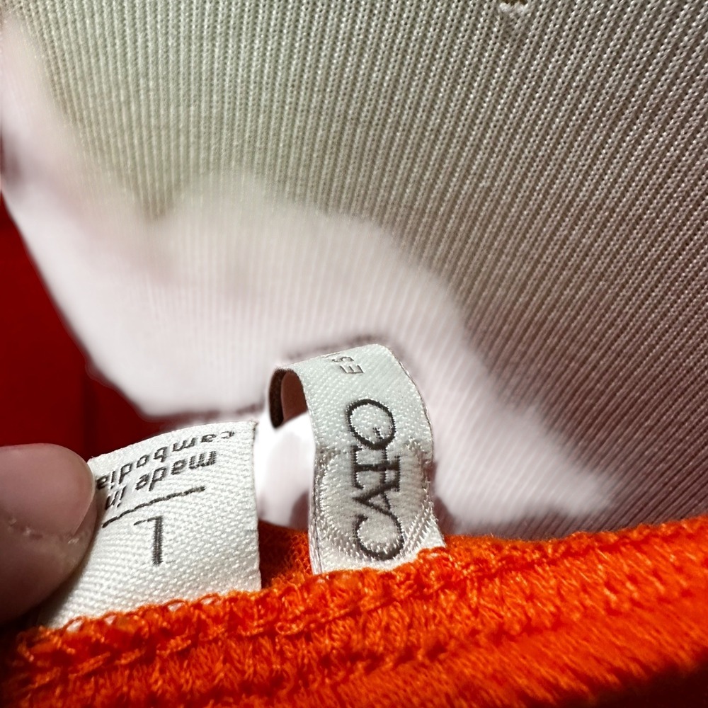 Cato Lace-Up Tank Top Sleeveless Casual Summer Blouse Orange Size L - Picture 4 of 11